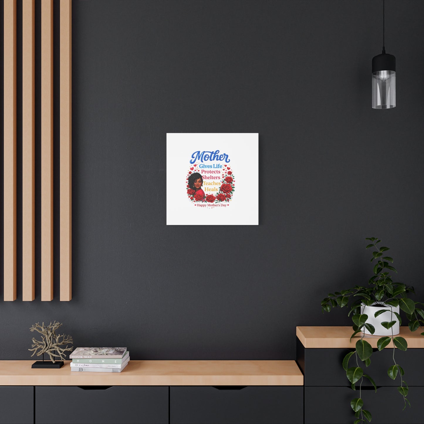Mother Gives Life Floral Canvas – Happy Mother’s Day Stretched Wall Art
