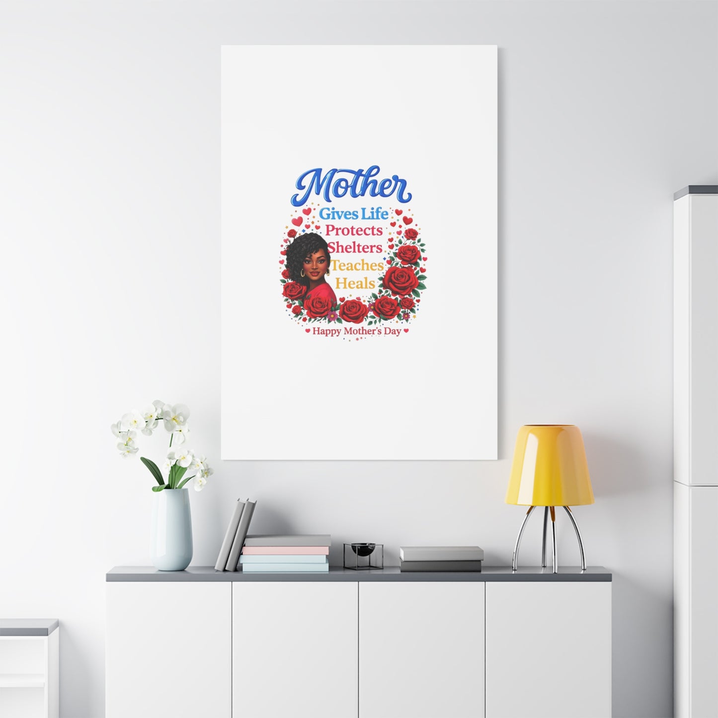 Mother Gives Life Floral Canvas – Happy Mother’s Day Stretched Wall Art