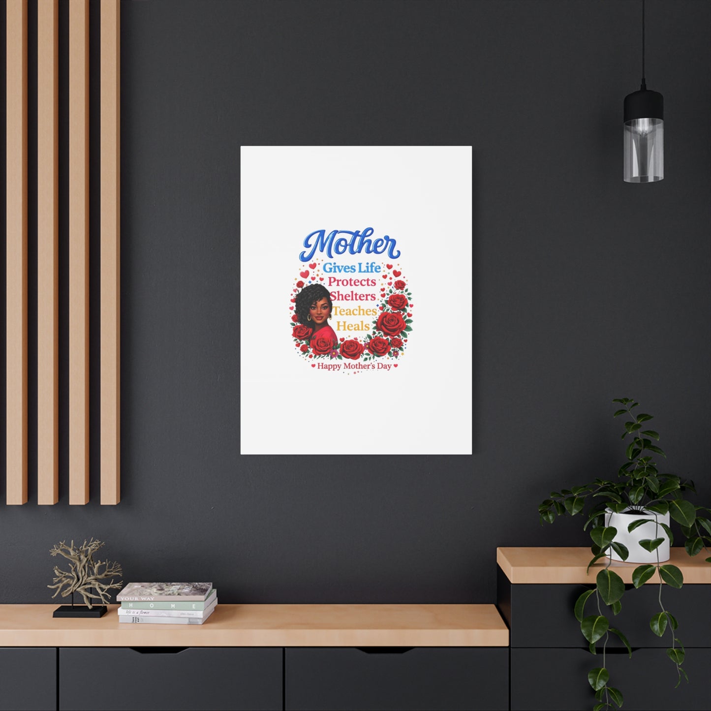 Mother Gives Life Floral Canvas – Happy Mother’s Day Stretched Wall Art