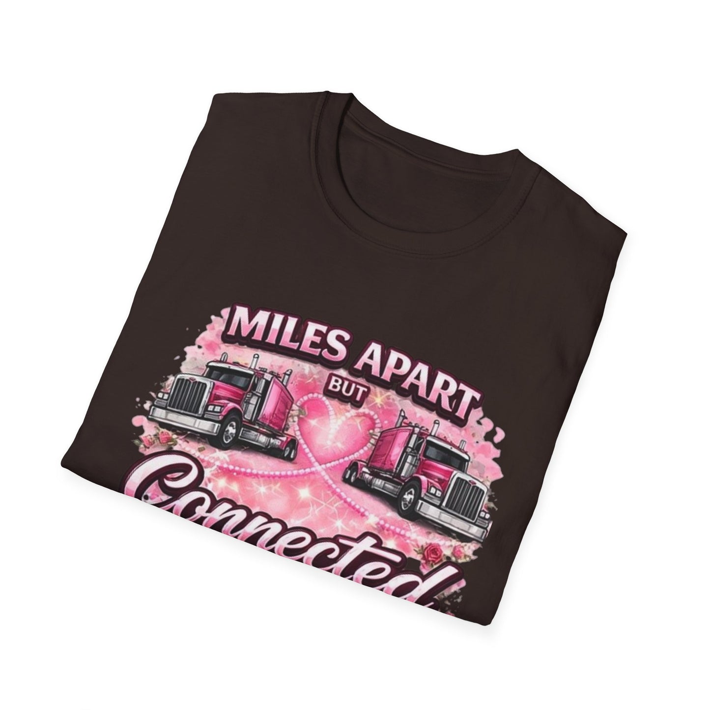 Miles Apart But Connected By Heart Truck Driver T‑Shirt