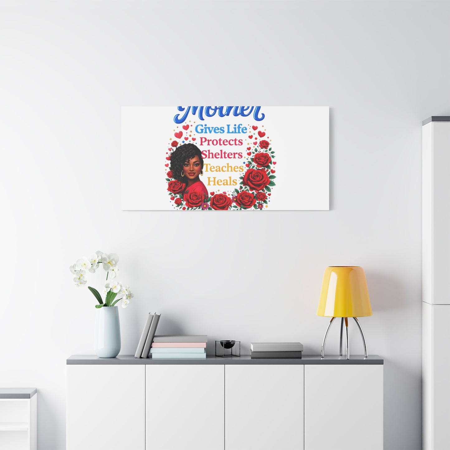 Mother Gives Life Floral Canvas – Happy Mother’s Day Stretched Wall Art