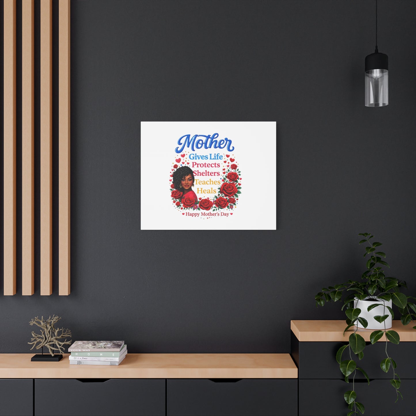 Mother Gives Life Floral Canvas – Happy Mother’s Day Stretched Wall Art