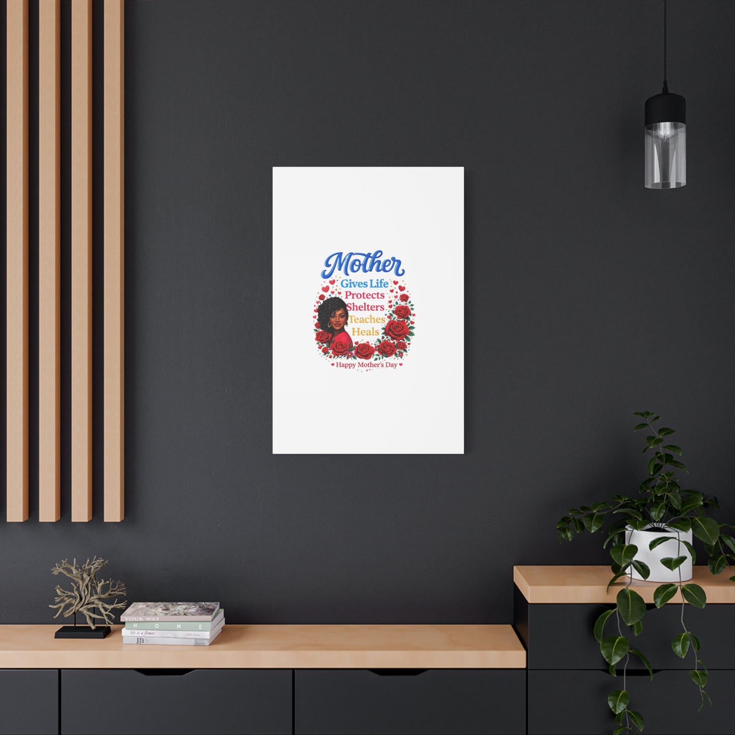 Mother Gives Life Floral Canvas – Happy Mother’s Day Stretched Wall Art