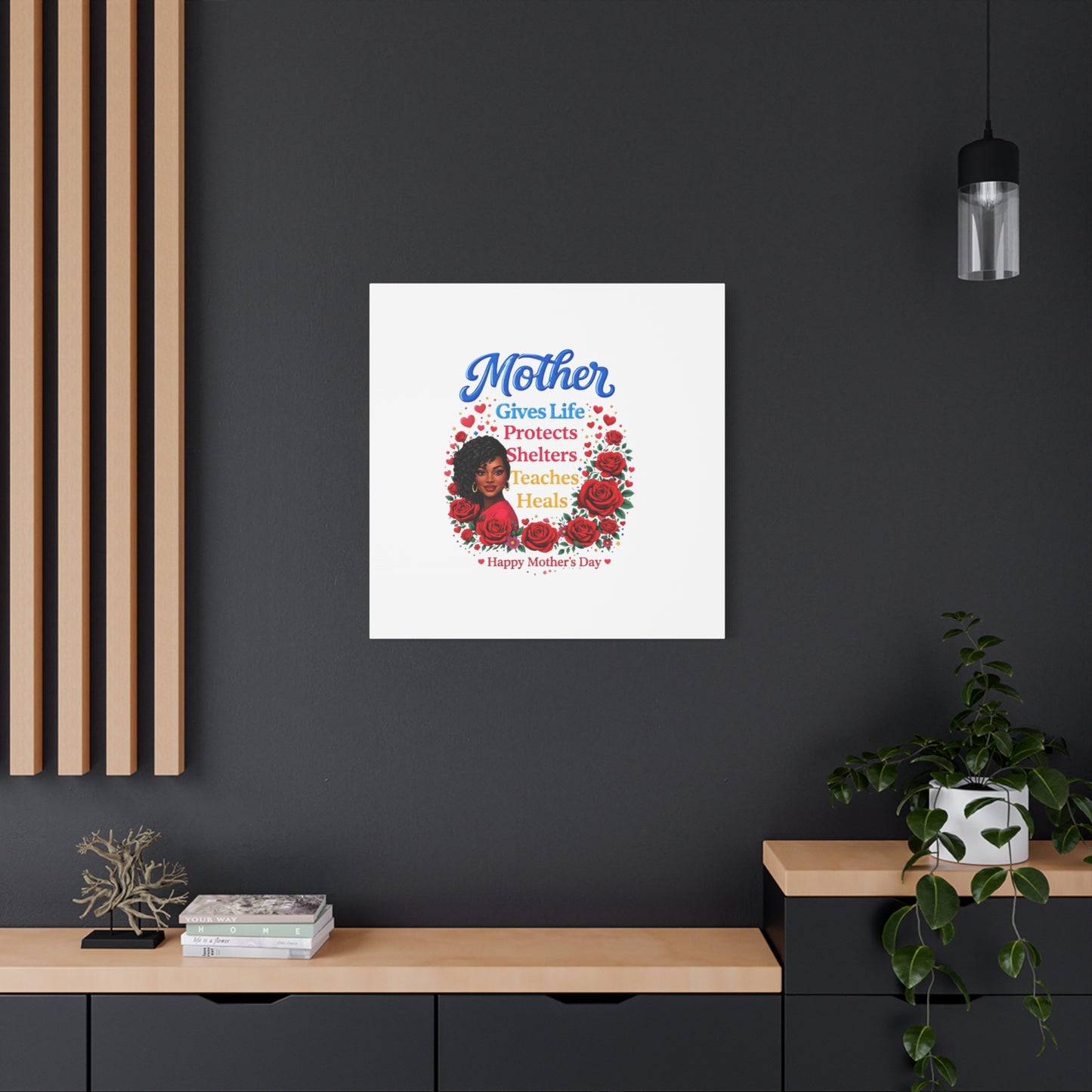 Mother Gives Life Floral Canvas – Happy Mother’s Day Stretched Wall Art
