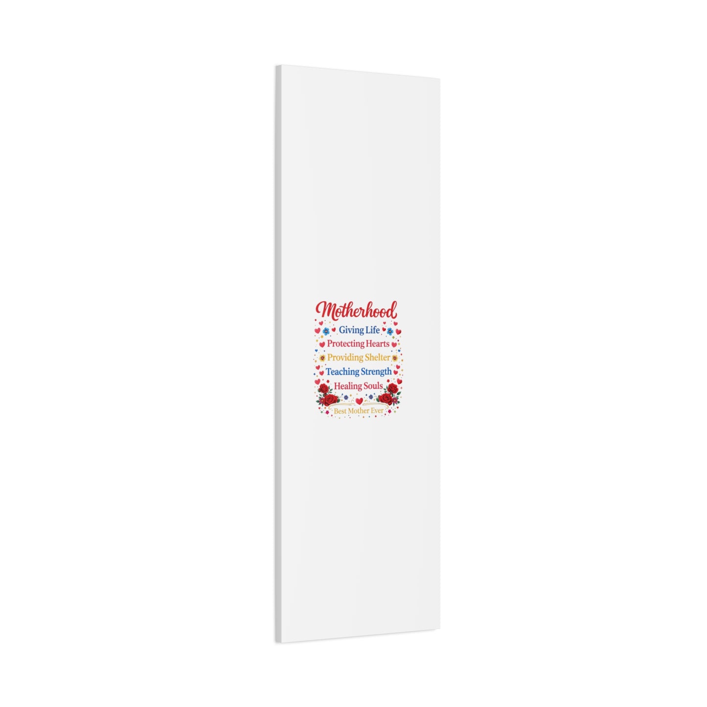 Motherhood Canvas Wall Art – "Motherhood: Giving Life, Protecting Hearts" Stretched Matte Print