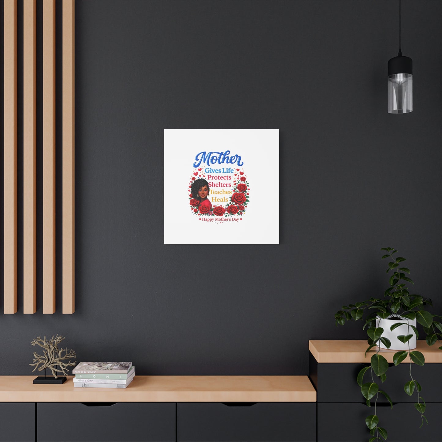 Mother Gives Life Floral Canvas – Happy Mother’s Day Stretched Wall Art