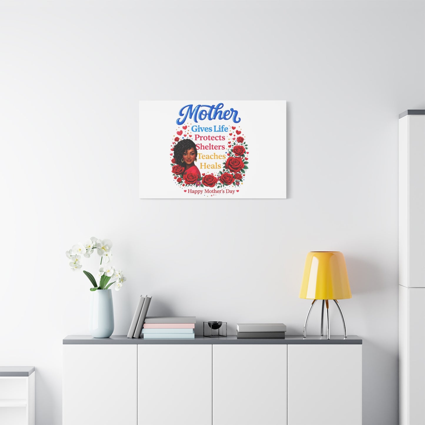 Mother Gives Life Floral Canvas – Happy Mother’s Day Stretched Wall Art