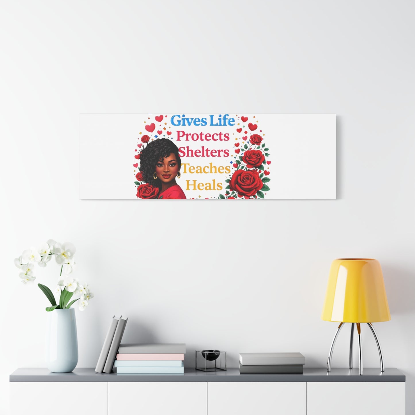 Mother Gives Life Floral Canvas – Happy Mother’s Day Stretched Wall Art