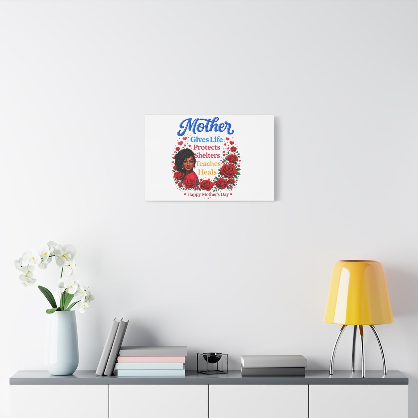 Mother Gives Life Floral Canvas – Happy Mother’s Day Stretched Wall Art