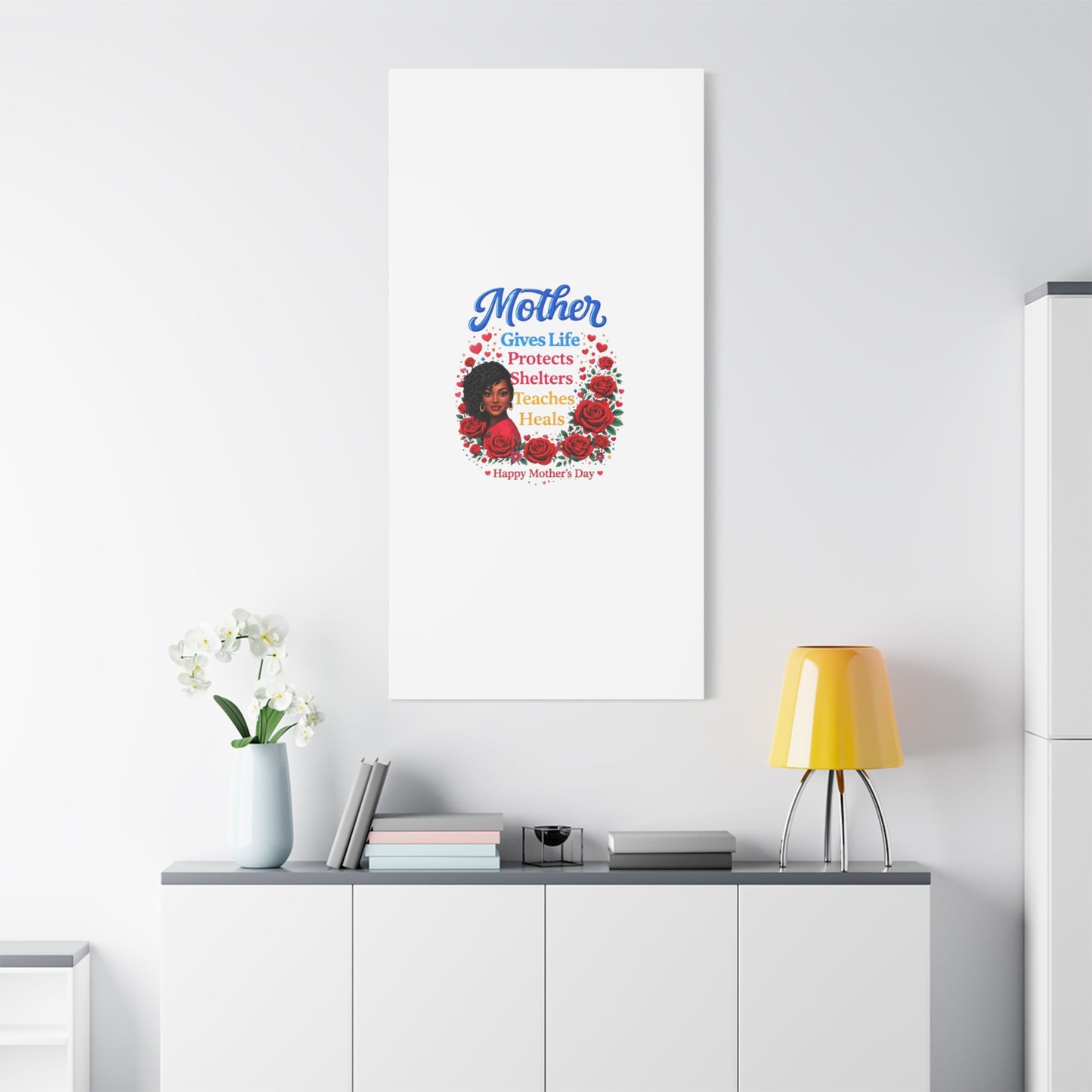 Mother Gives Life Floral Canvas – Happy Mother’s Day Stretched Wall Art
