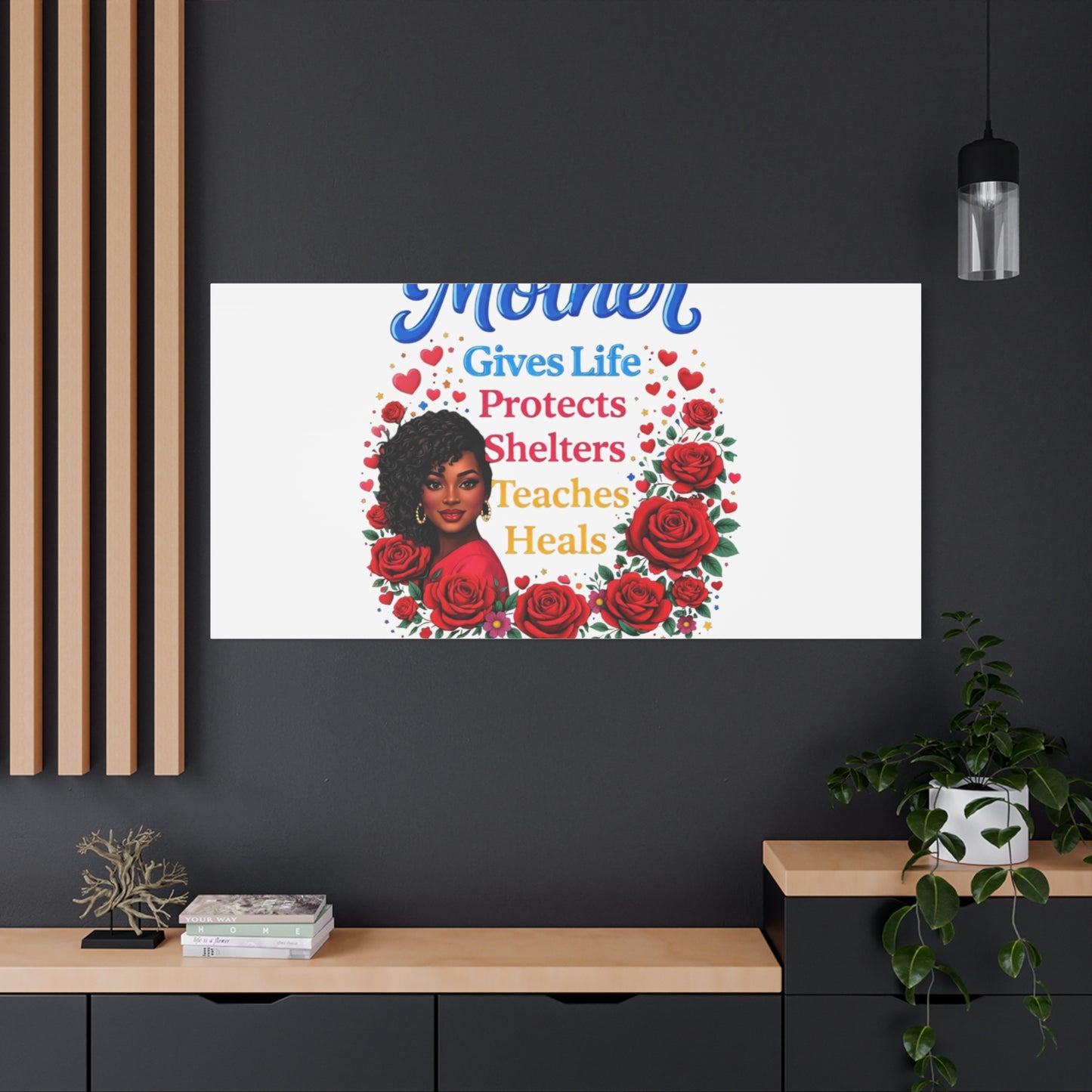 Mother Gives Life Floral Canvas – Happy Mother’s Day Stretched Wall Art