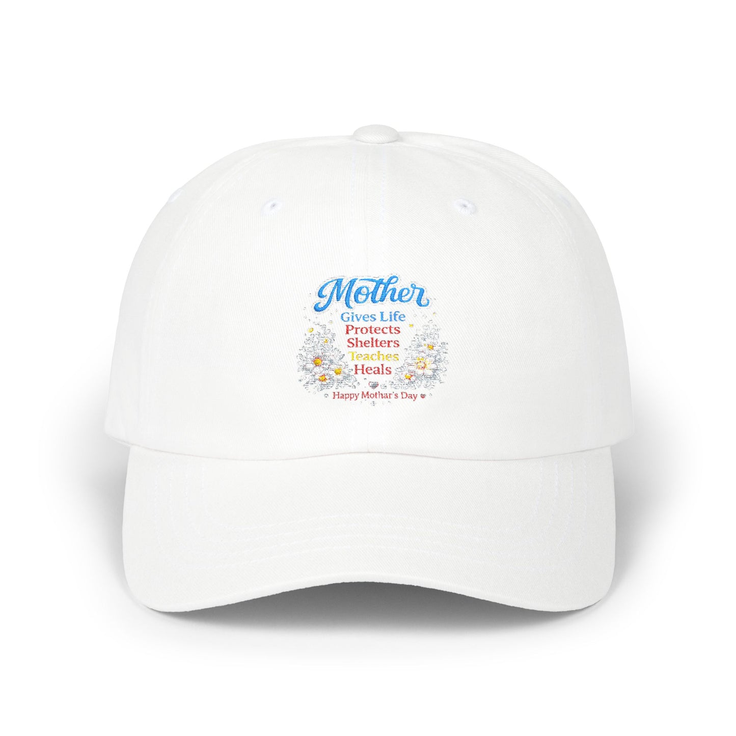 Dad Cap — 'Mother' Floral Word-Cloud Embroidered Baseball Hat