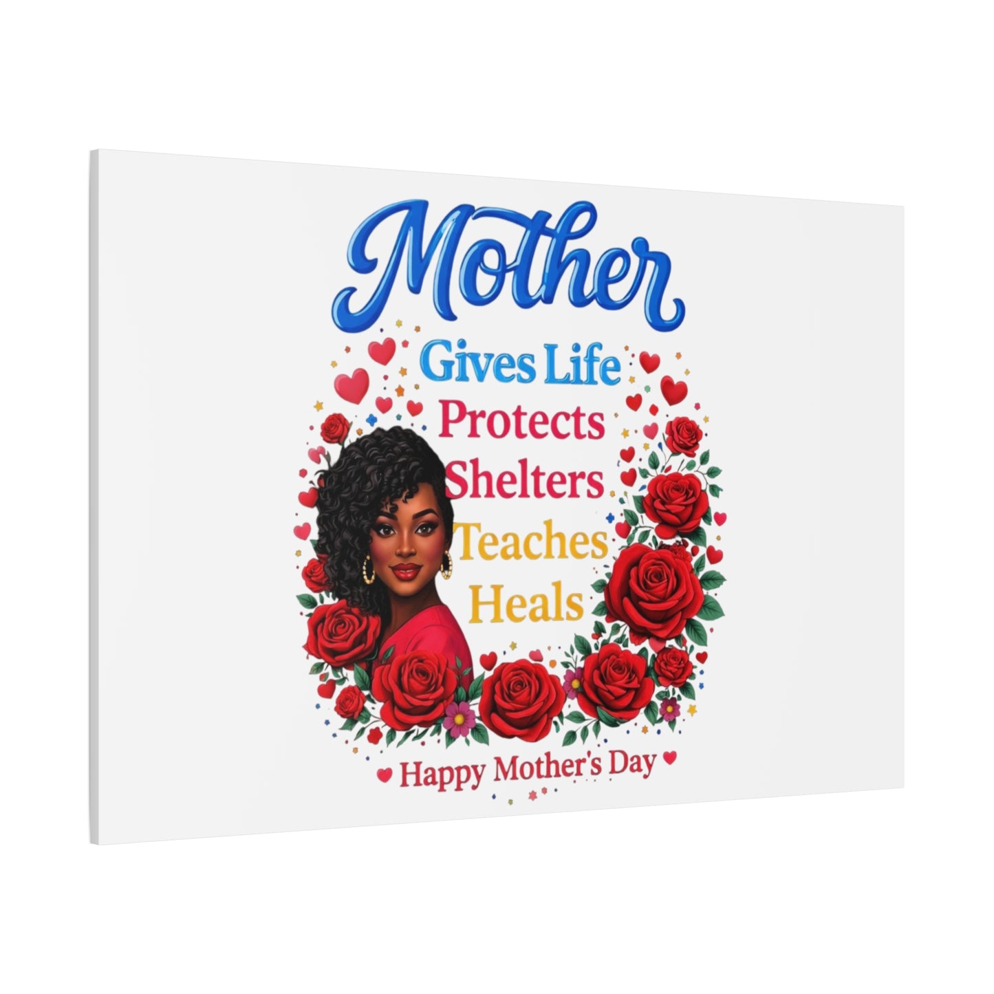 Mother Gives Life Floral Canvas – Happy Mother’s Day Stretched Wall Art