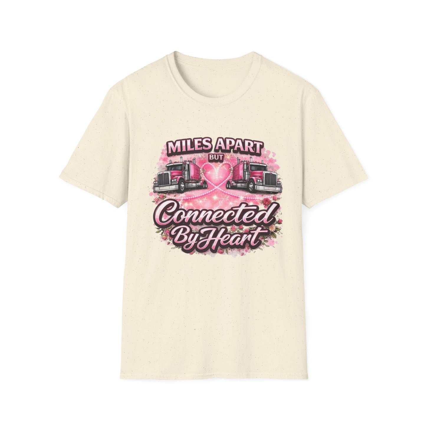 Miles Apart But Connected By Heart Truck Driver T‑Shirt