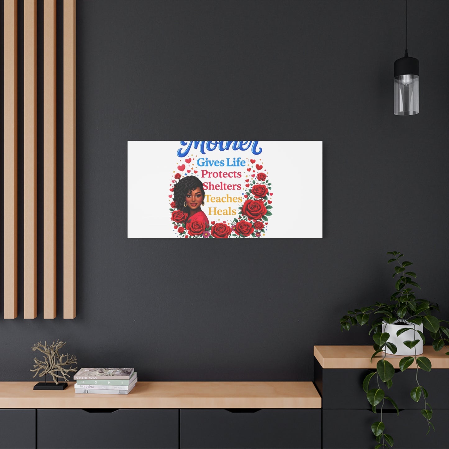 Mother Gives Life Floral Canvas – Happy Mother’s Day Stretched Wall Art