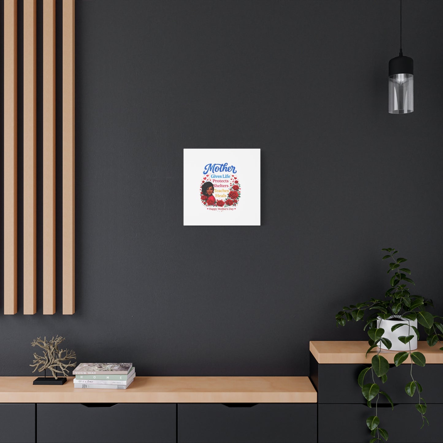 Mother Gives Life Floral Canvas – Happy Mother’s Day Stretched Wall Art