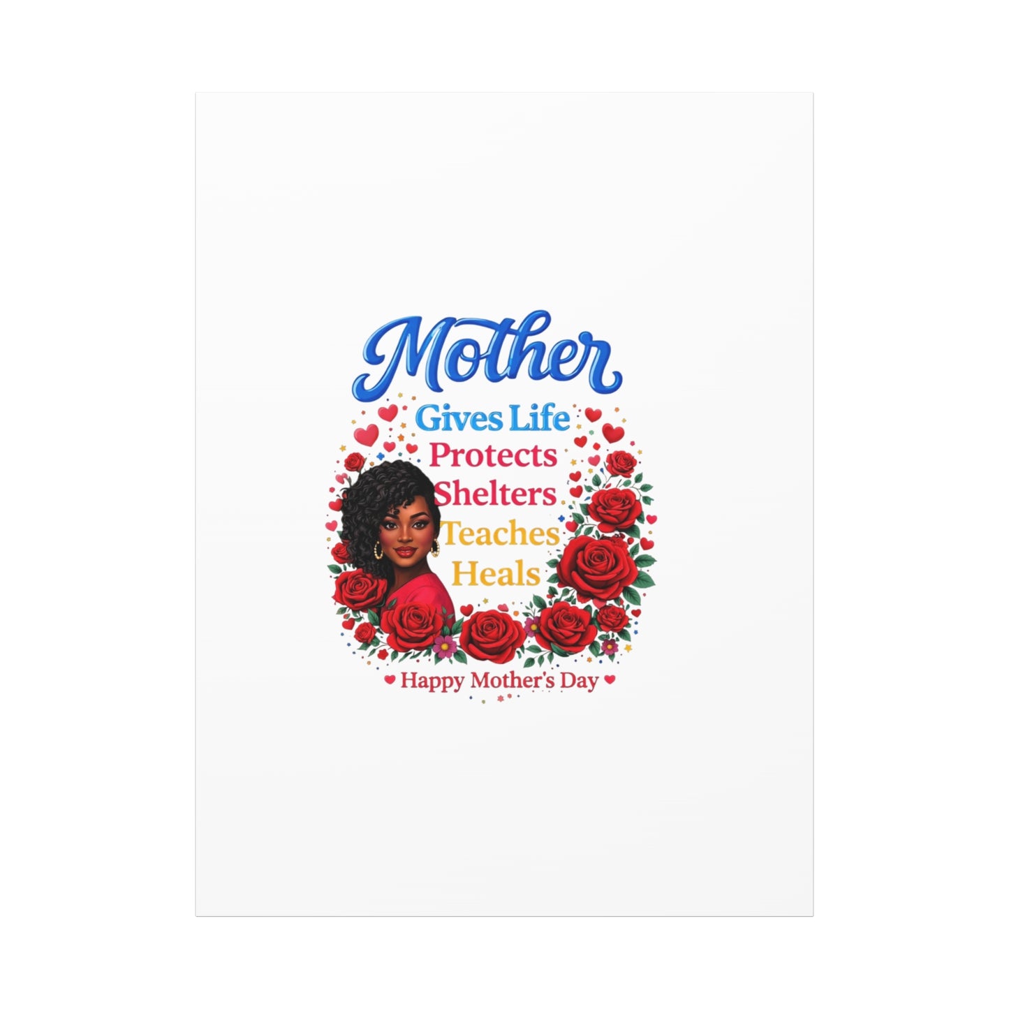 Mother Gives Life Floral Canvas – Happy Mother’s Day Stretched Wall Art