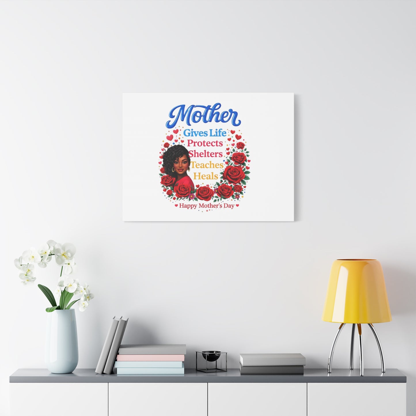 Mother Gives Life Floral Canvas – Happy Mother’s Day Stretched Wall Art