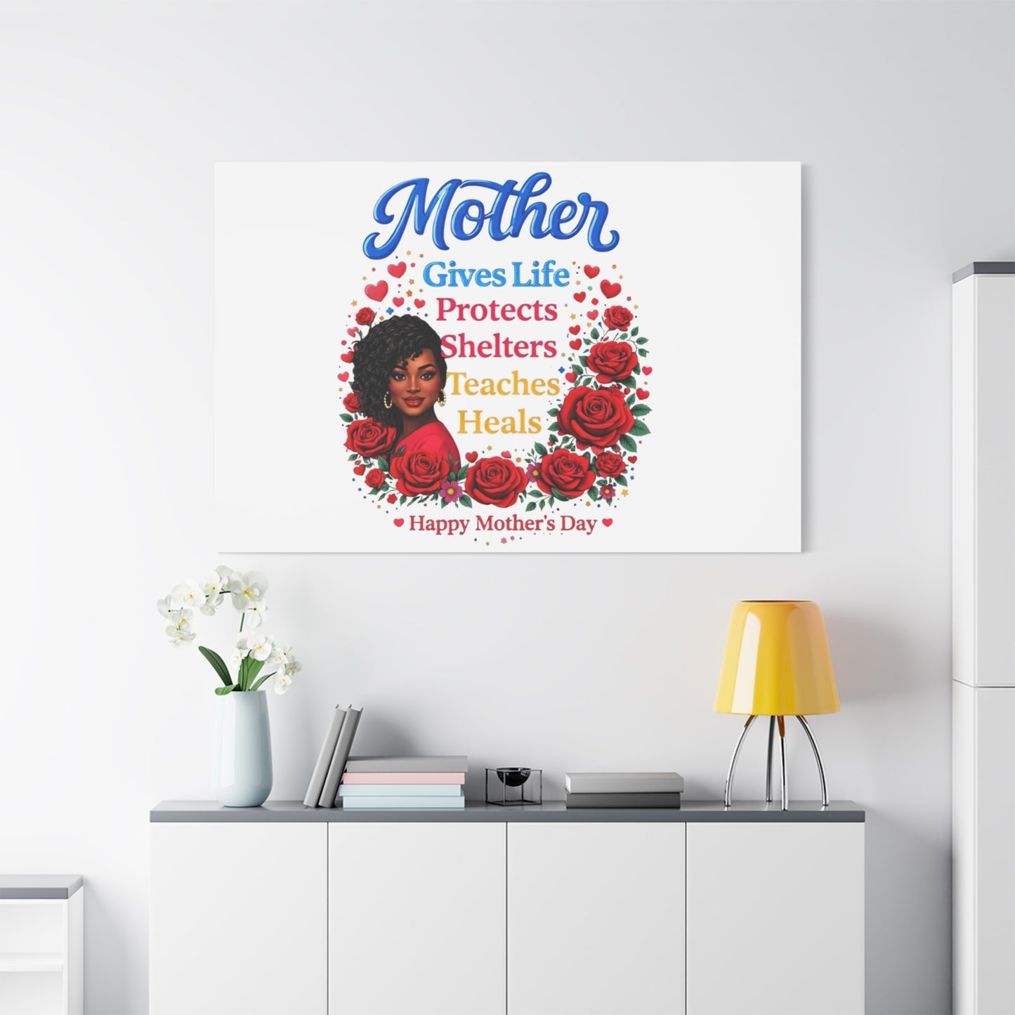 Mother Gives Life Floral Canvas – Happy Mother’s Day Stretched Wall Art