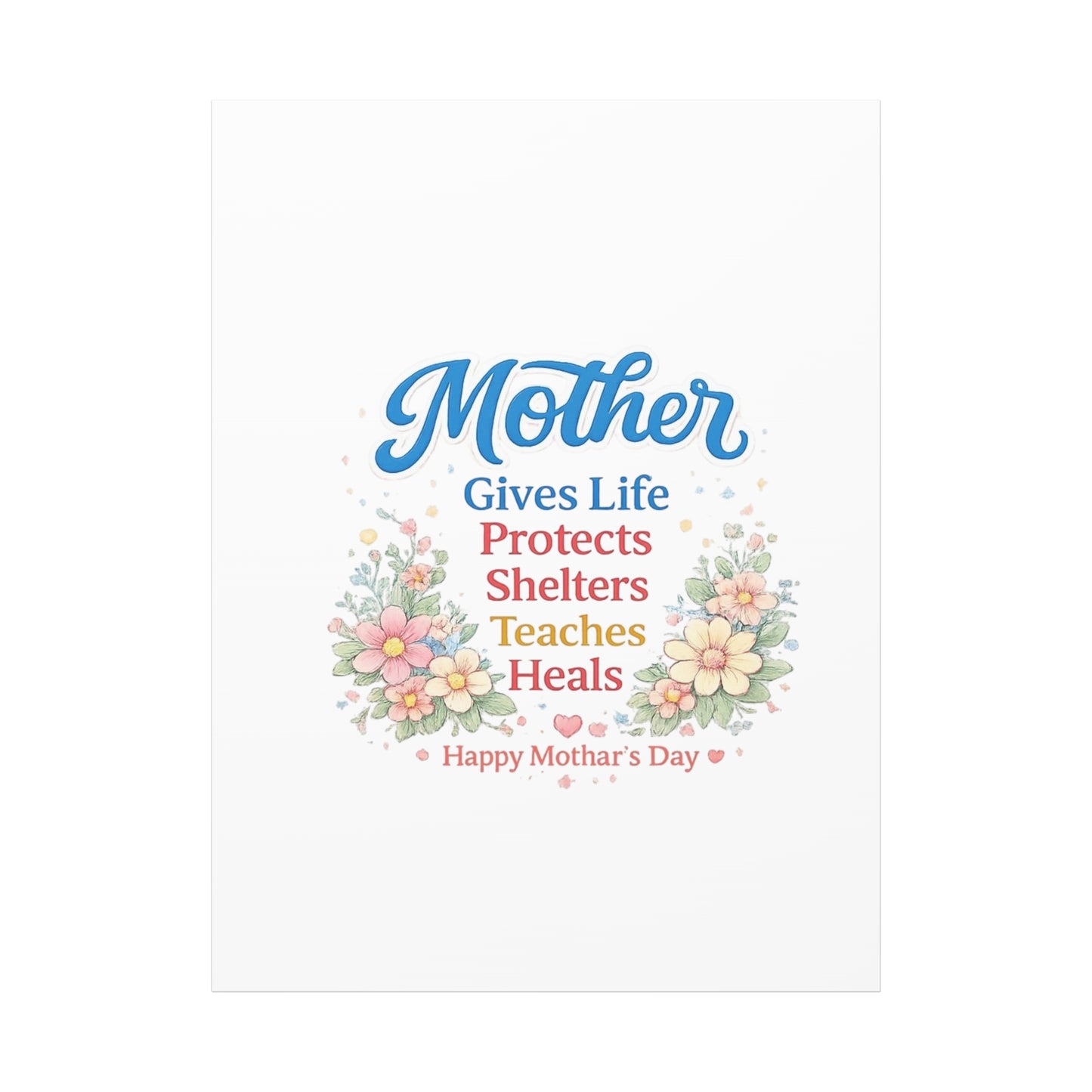 Mother Gives Life Floral Canvas – Happy Mother's Day Wall Art