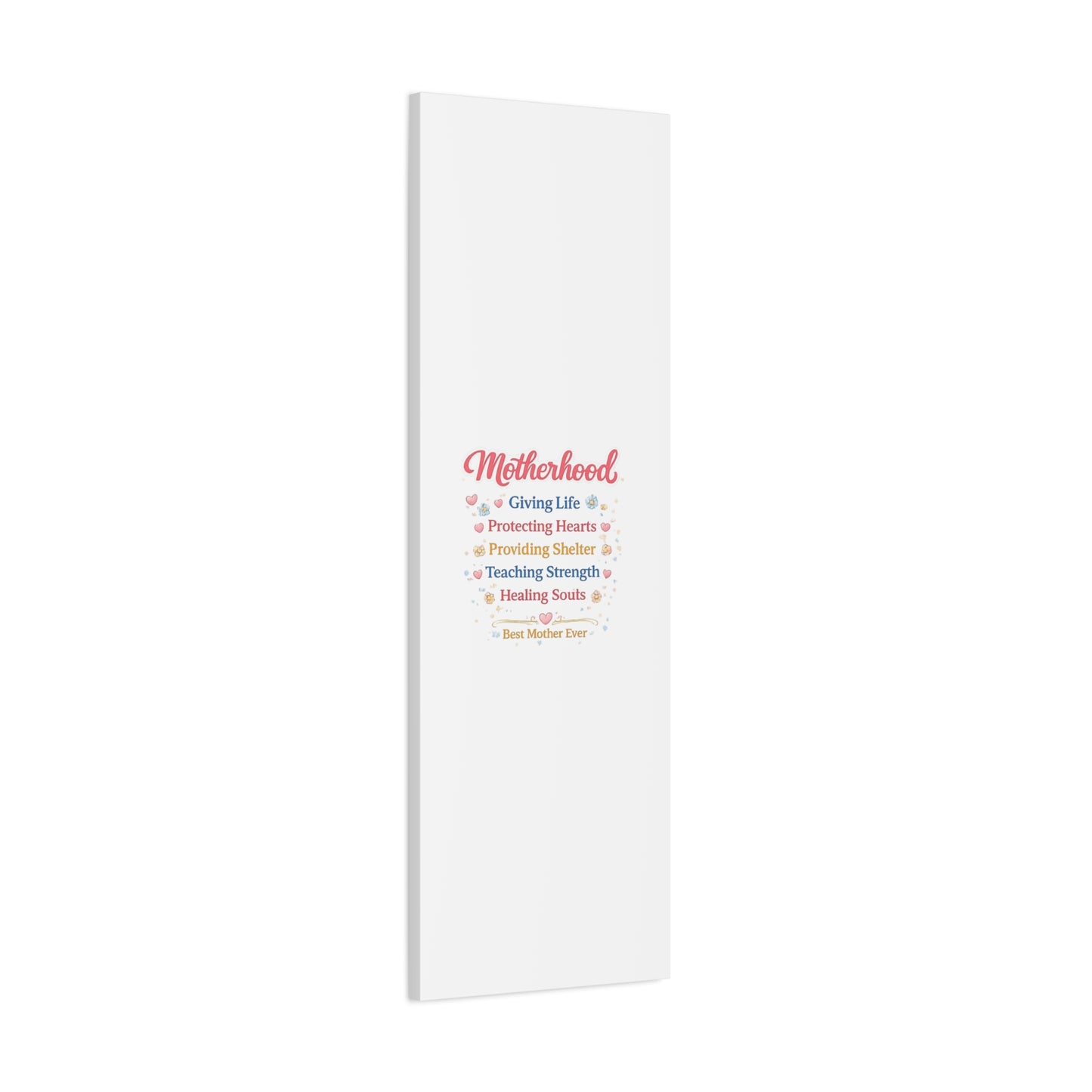Motherhood Canvas Wall Art — "Motherhood: Giving Life, Protecting Hearts" Stretched Matte Print