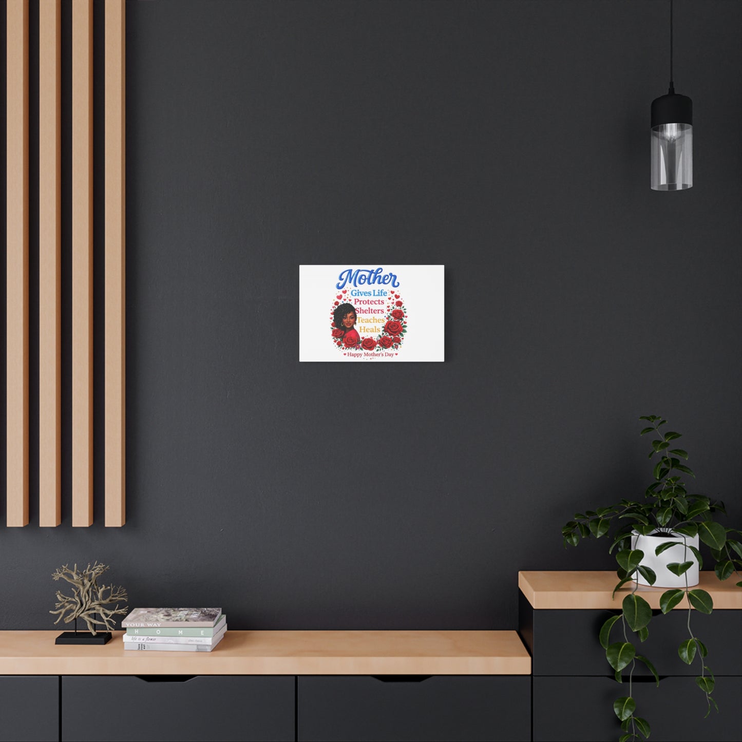 Mother Gives Life Floral Canvas – Happy Mother’s Day Stretched Wall Art