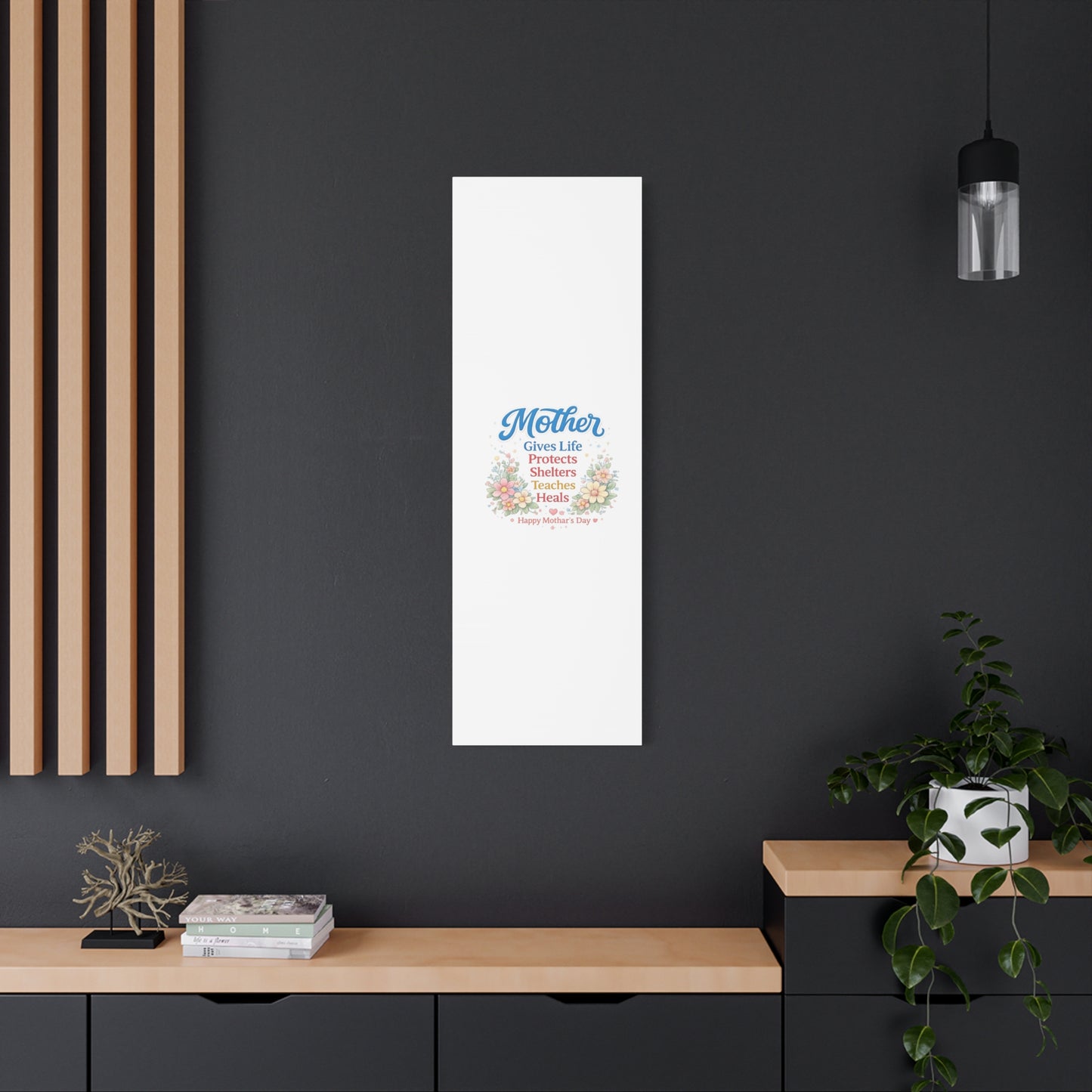 Mother Gives Life Floral Canvas – Happy Mother's Day Wall Art