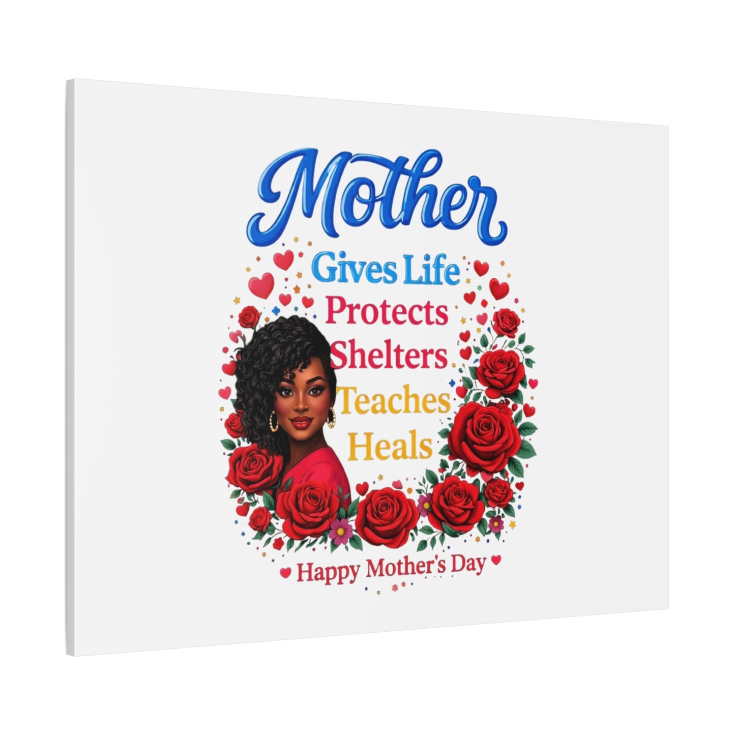 Mother Gives Life Floral Canvas – Happy Mother’s Day Stretched Wall Art