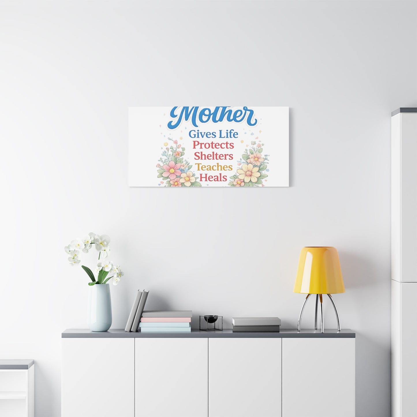 Mother Gives Life Floral Canvas – Happy Mother's Day Wall Art