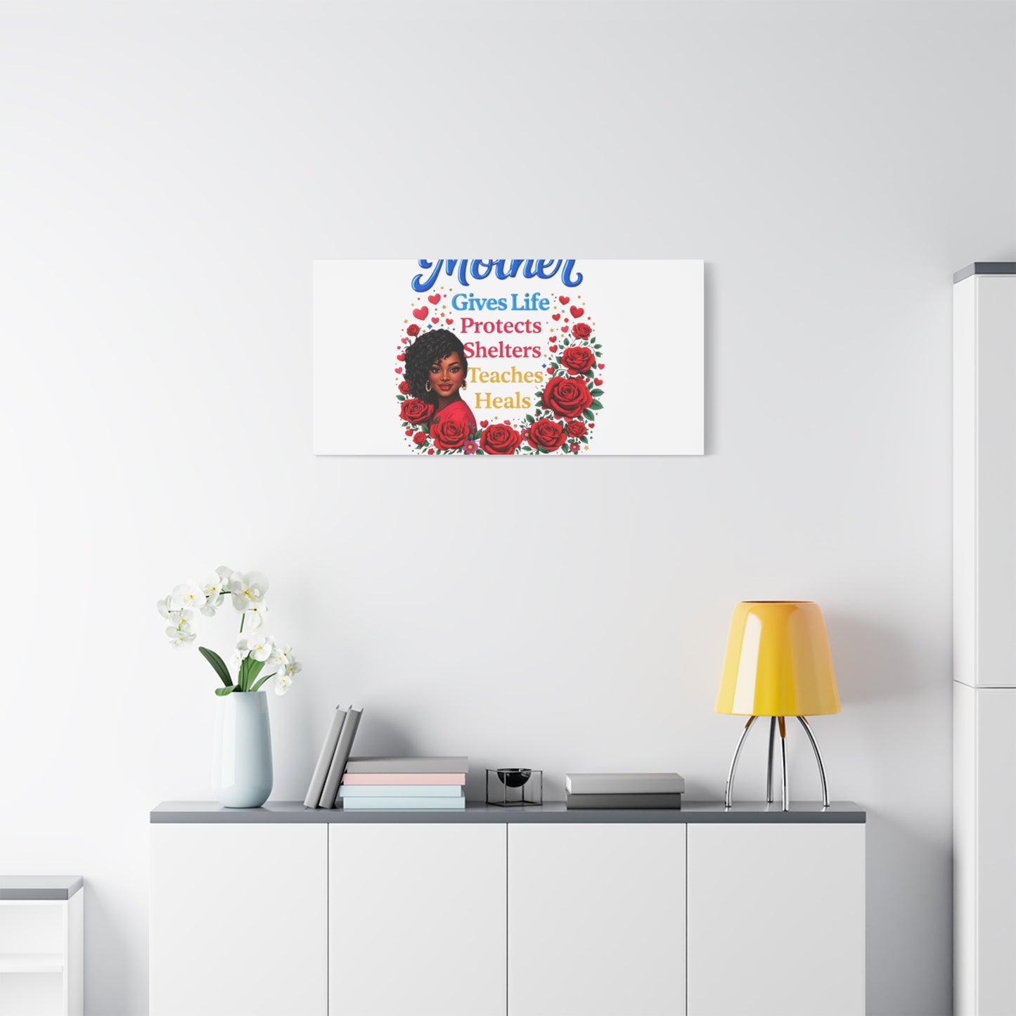 Mother Gives Life Floral Canvas – Happy Mother’s Day Stretched Wall Art