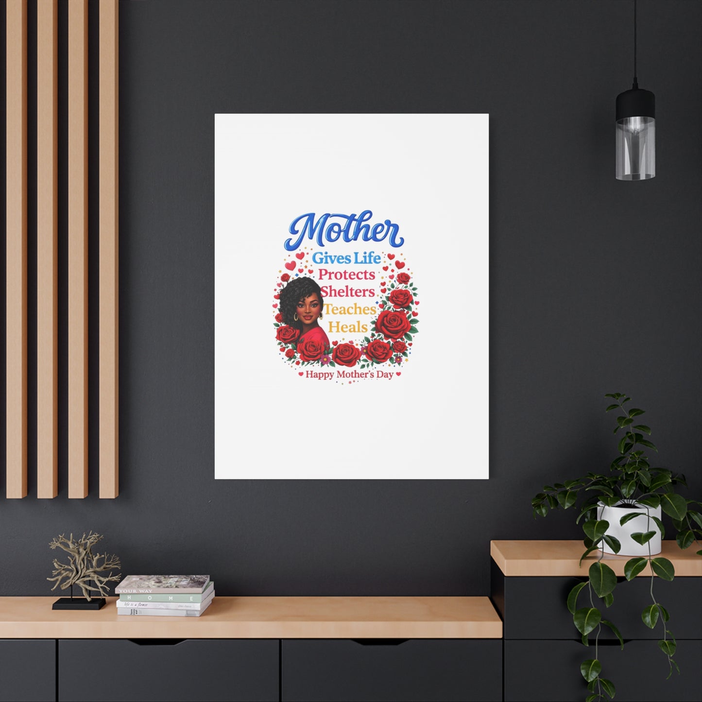 Mother Gives Life Floral Canvas – Happy Mother’s Day Stretched Wall Art
