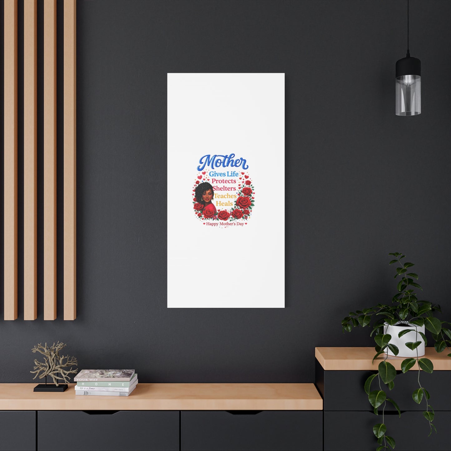 Mother Gives Life Floral Canvas – Happy Mother’s Day Stretched Wall Art