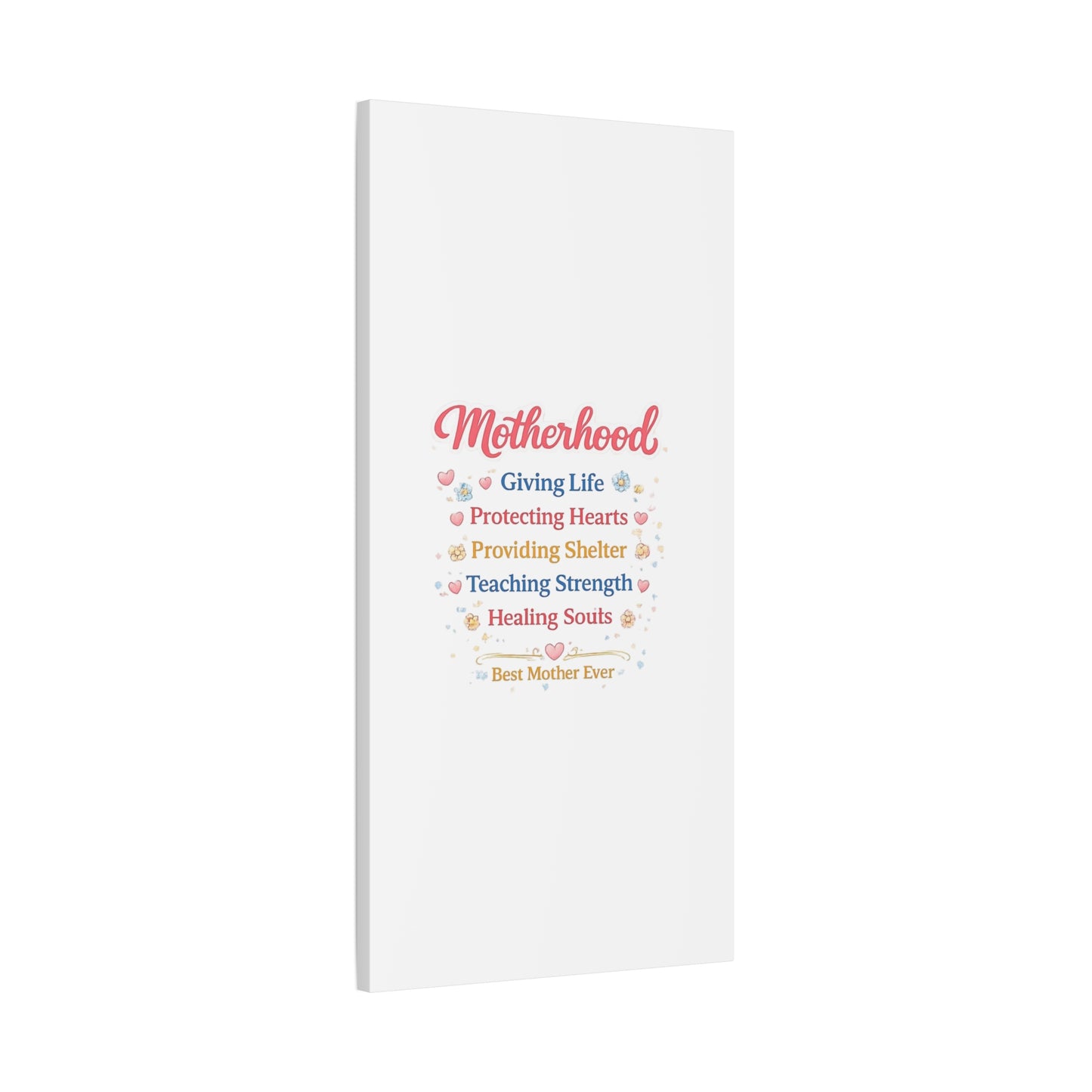 Motherhood Canvas Wall Art — "Motherhood: Giving Life, Protecting Hearts" Stretched Matte Print
