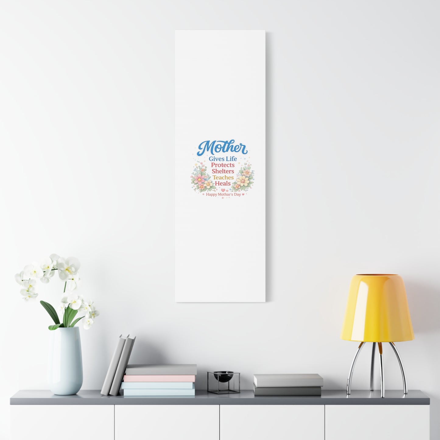 Mother Gives Life Floral Canvas – Happy Mother's Day Wall Art