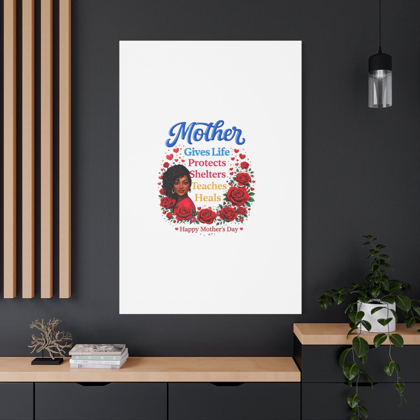 Mother Gives Life Floral Canvas – Happy Mother’s Day Stretched Wall Art