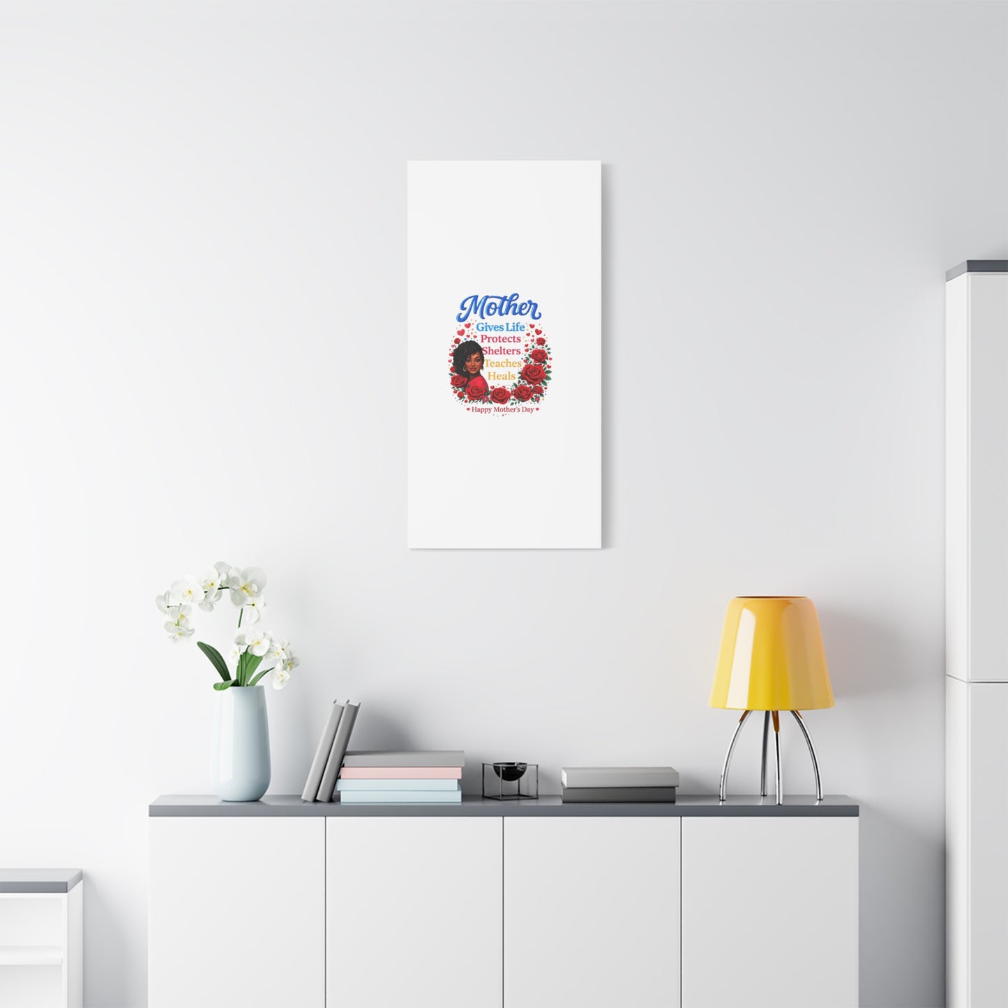 Mother Gives Life Floral Canvas – Happy Mother’s Day Stretched Wall Art