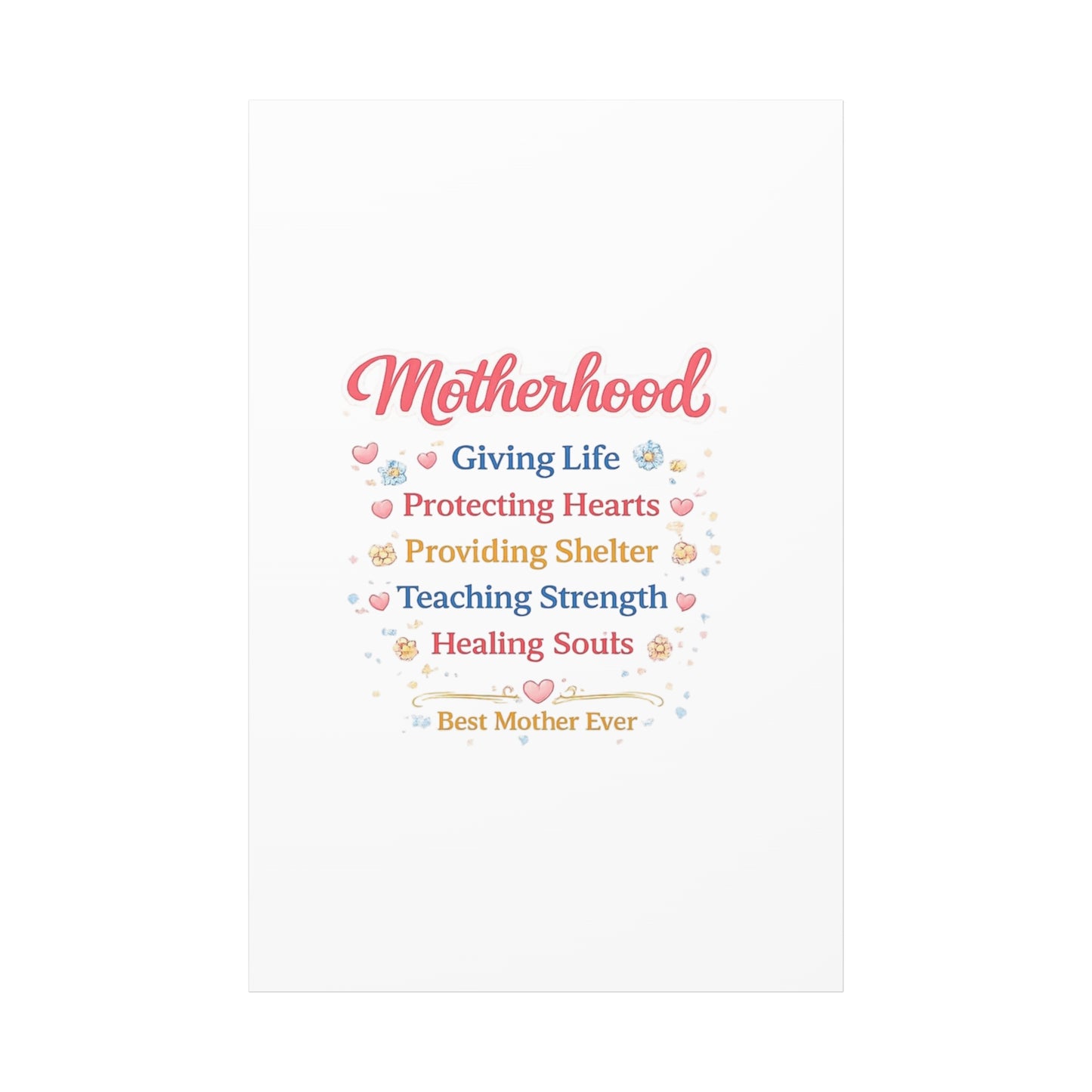 Motherhood Canvas Wall Art — "Motherhood: Giving Life, Protecting Hearts" Stretched Matte Print
