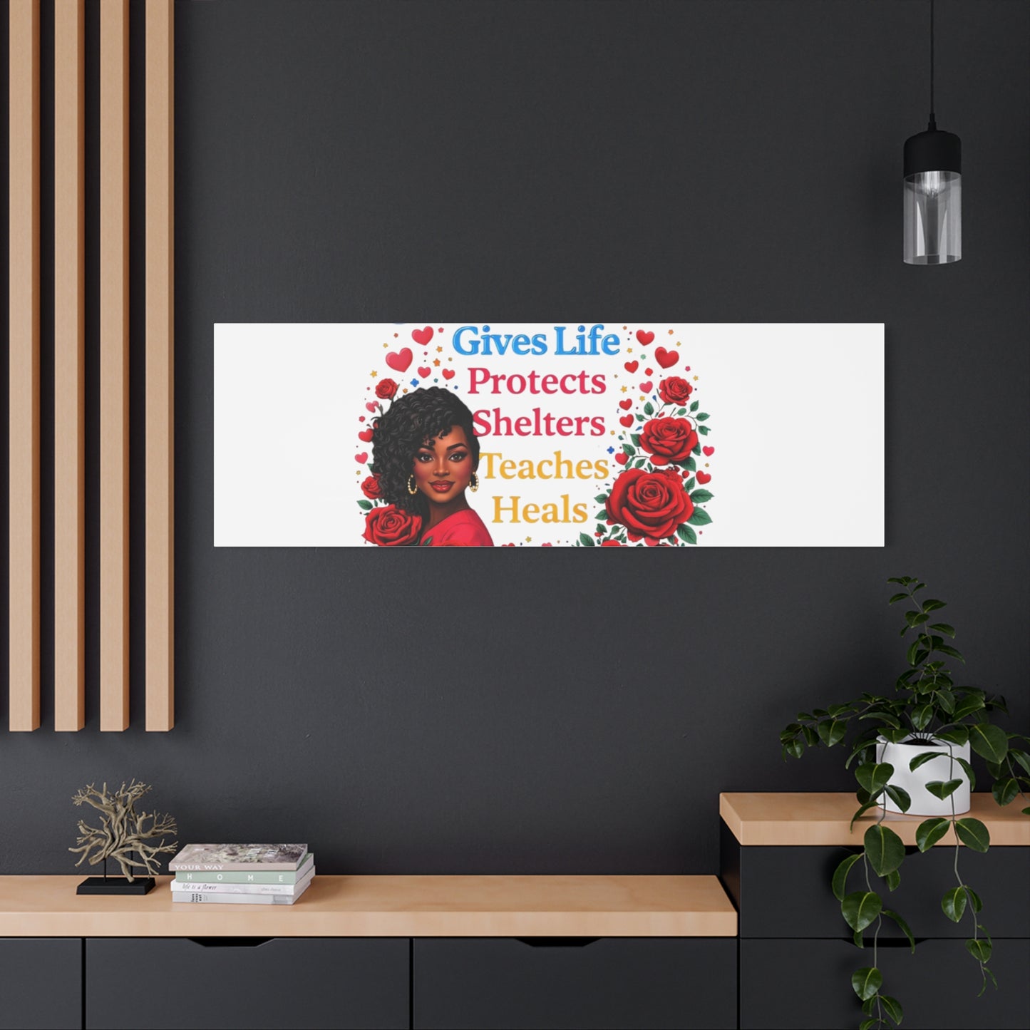 Mother Gives Life Floral Canvas – Happy Mother’s Day Stretched Wall Art