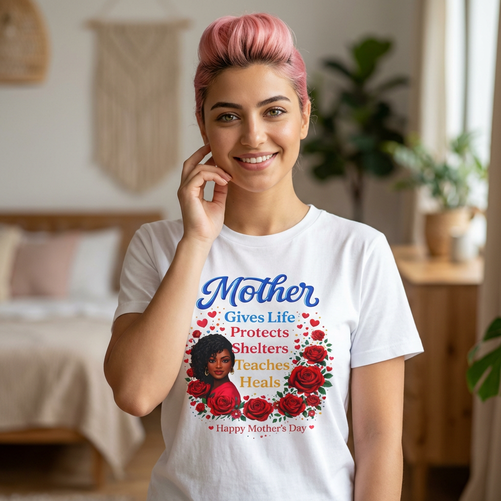 Mother Gives Life Floral Mother's Day T-Shirt