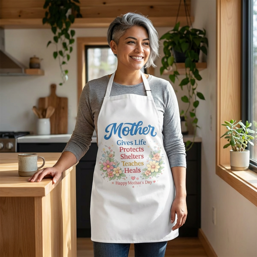 Mother Gives Life Mother's Day Floral Apron