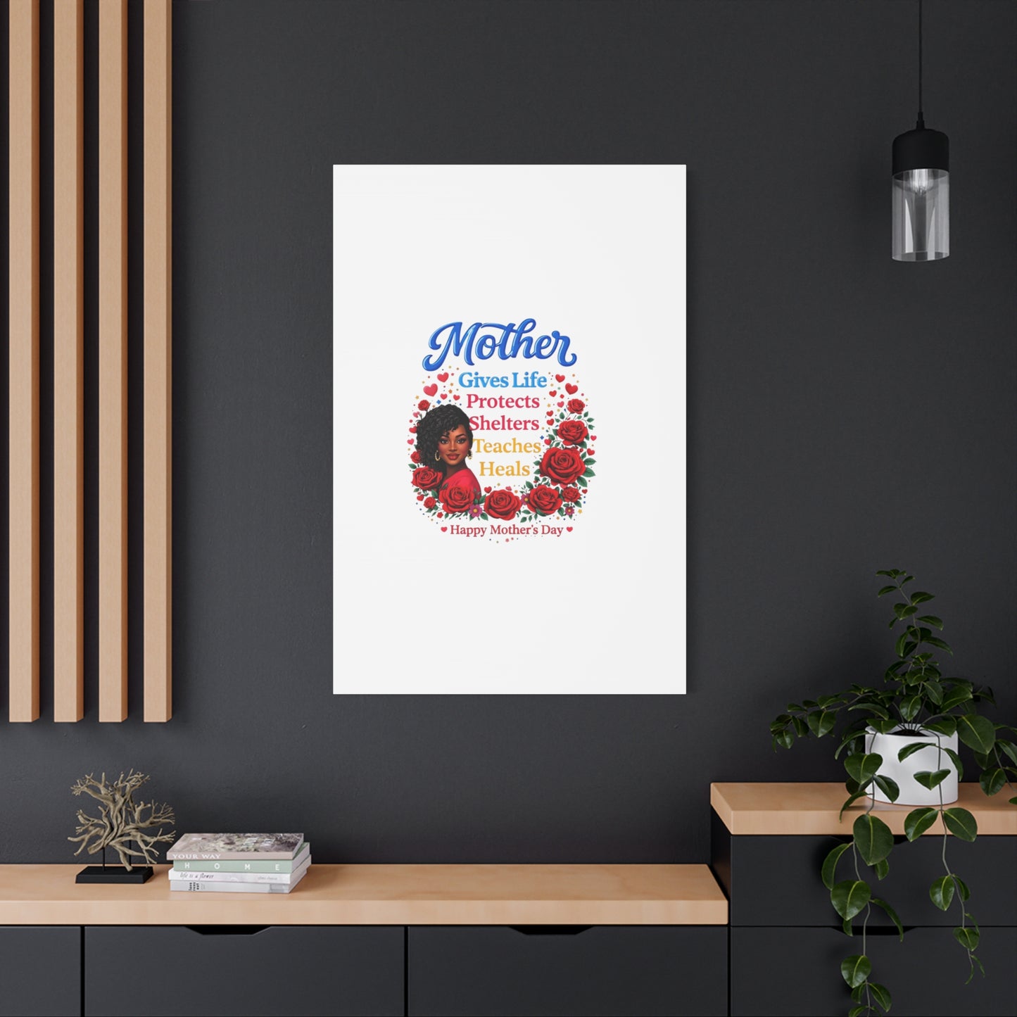 Mother Gives Life Floral Canvas – Happy Mother’s Day Stretched Wall Art