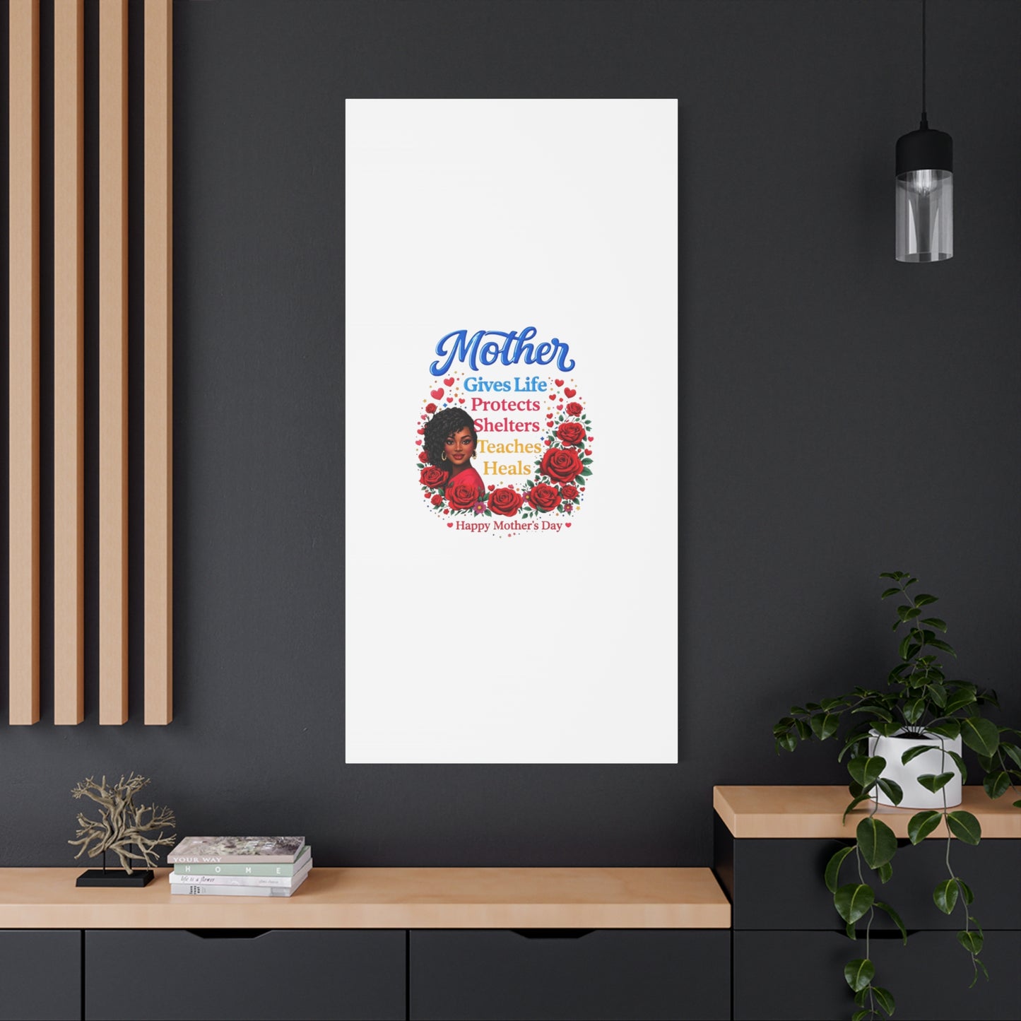 Mother Gives Life Floral Canvas – Happy Mother’s Day Stretched Wall Art
