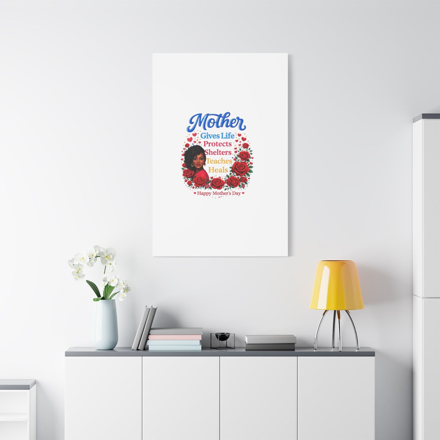 Mother Gives Life Floral Canvas – Happy Mother’s Day Stretched Wall Art