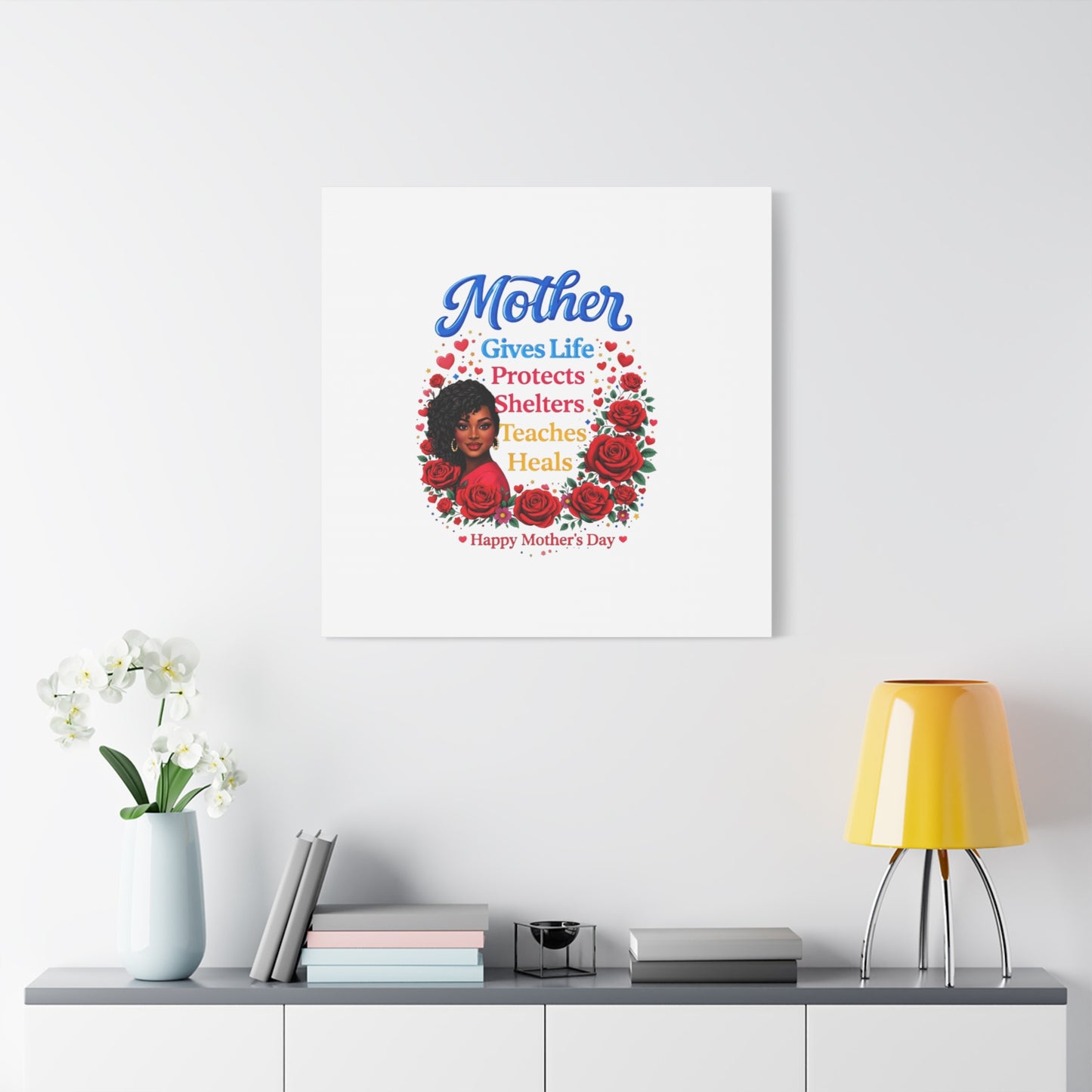 Mother Gives Life Floral Canvas – Happy Mother’s Day Stretched Wall Art