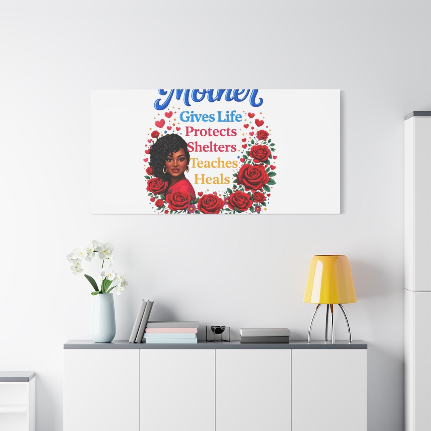Mother Gives Life Floral Canvas – Happy Mother’s Day Stretched Wall Art