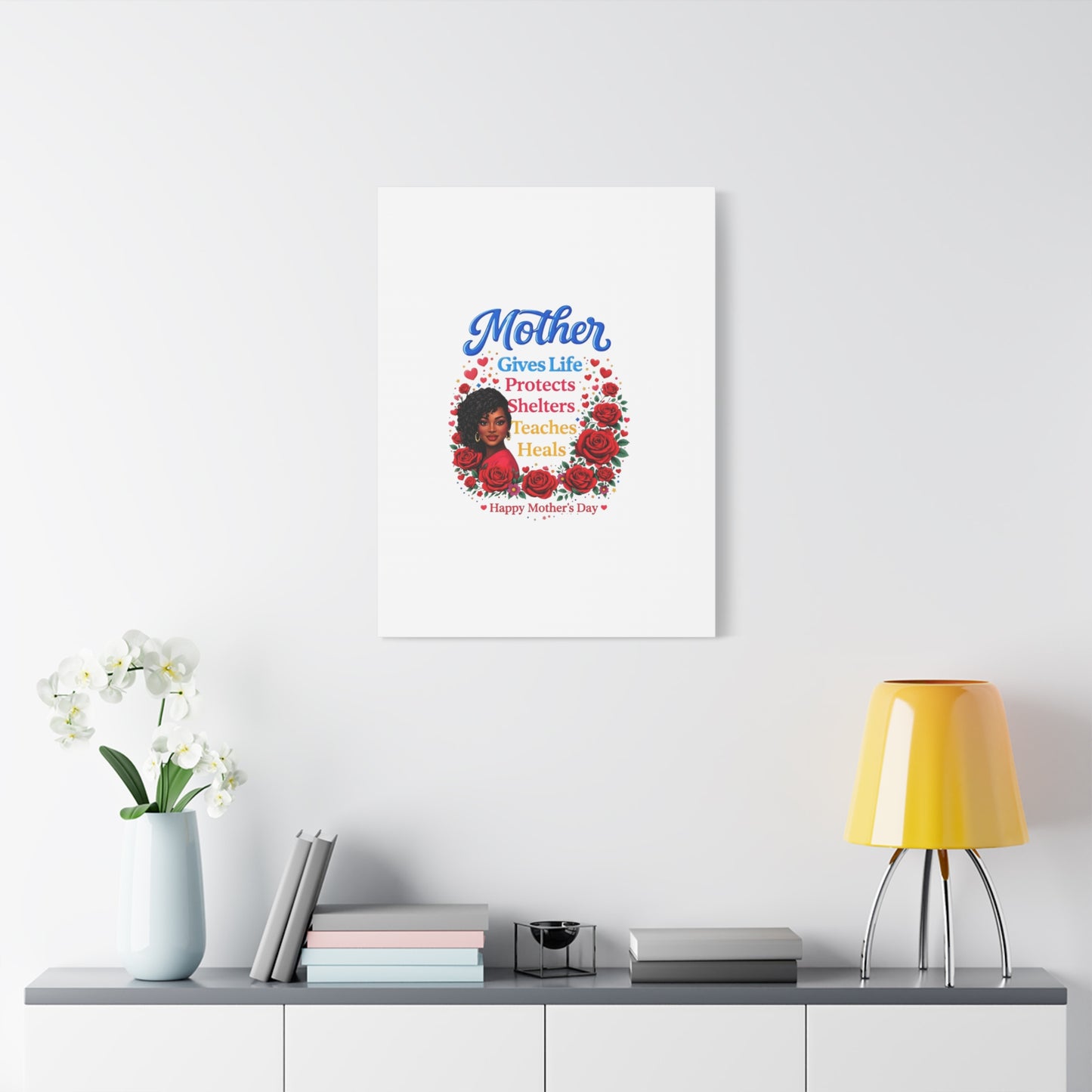 Mother Gives Life Floral Canvas – Happy Mother’s Day Stretched Wall Art