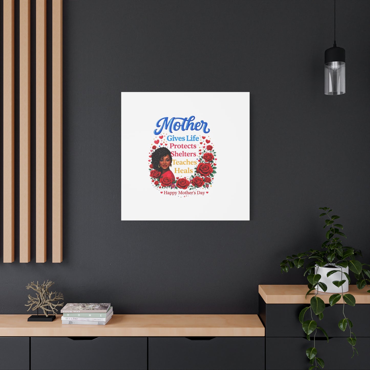 Mother Gives Life Floral Canvas – Happy Mother’s Day Stretched Wall Art
