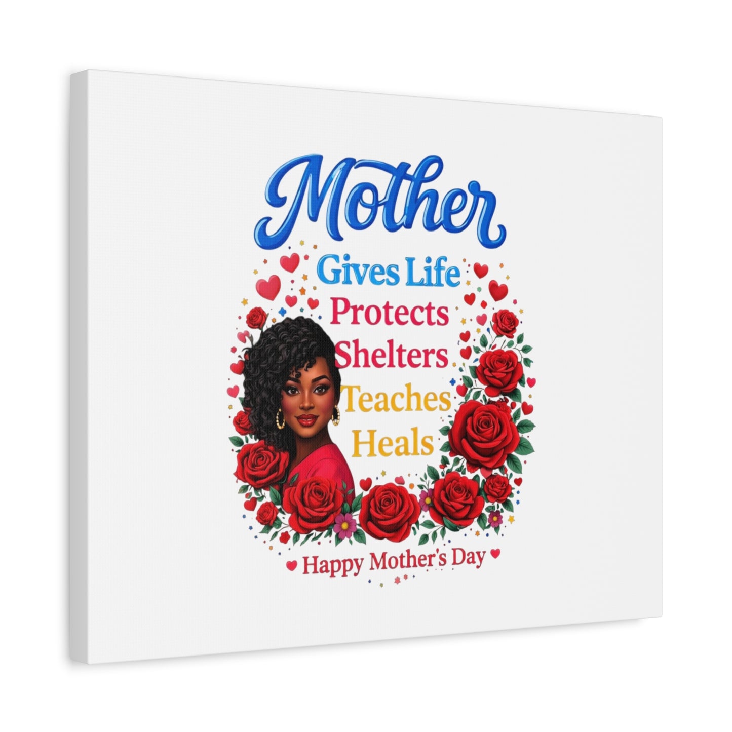 Mother Gives Life Floral Canvas – Happy Mother’s Day Stretched Wall Art