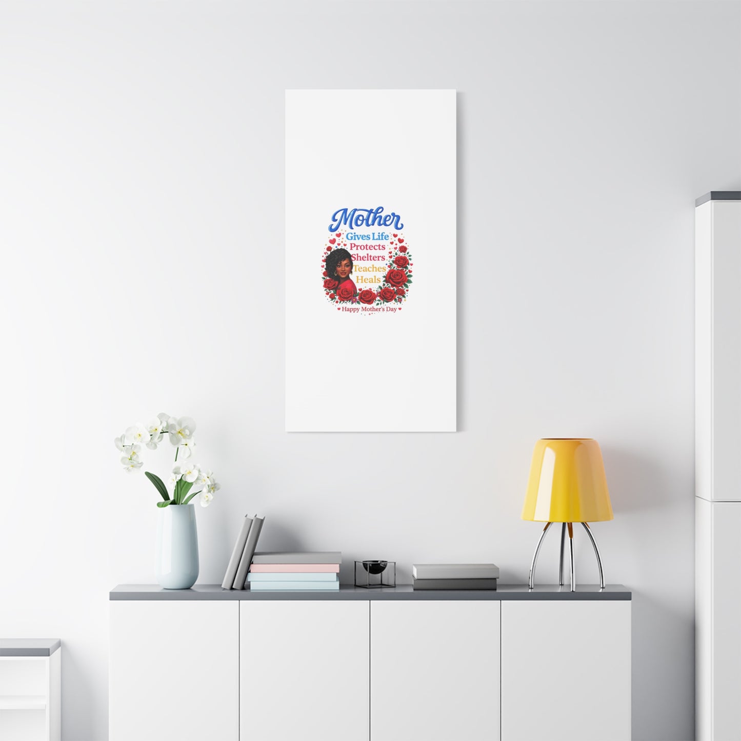 Mother Gives Life Floral Canvas – Happy Mother’s Day Stretched Wall Art