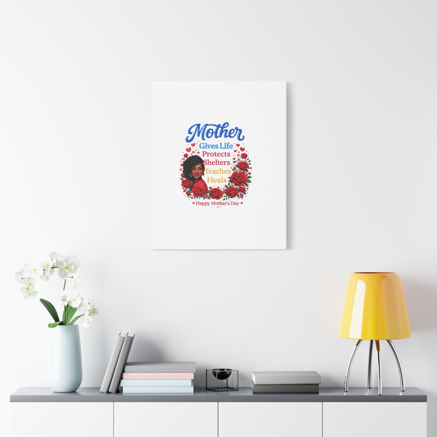 Mother Gives Life Floral Canvas – Happy Mother’s Day Stretched Wall Art